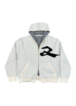 Load image into Gallery viewer, Runner Two Way Zip Varsity Knit  - Cream
